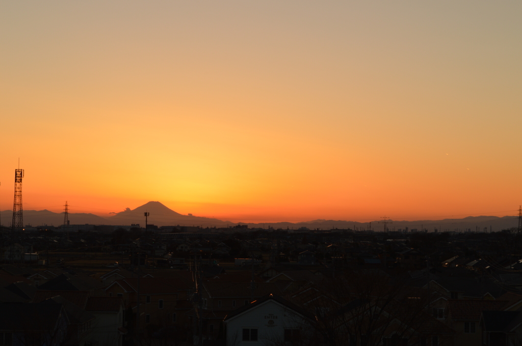 富士山と夕焼け