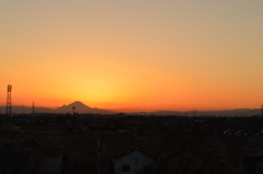 富士山と夕焼け