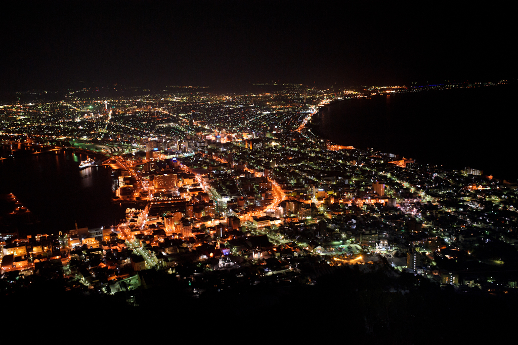 夜の函館市