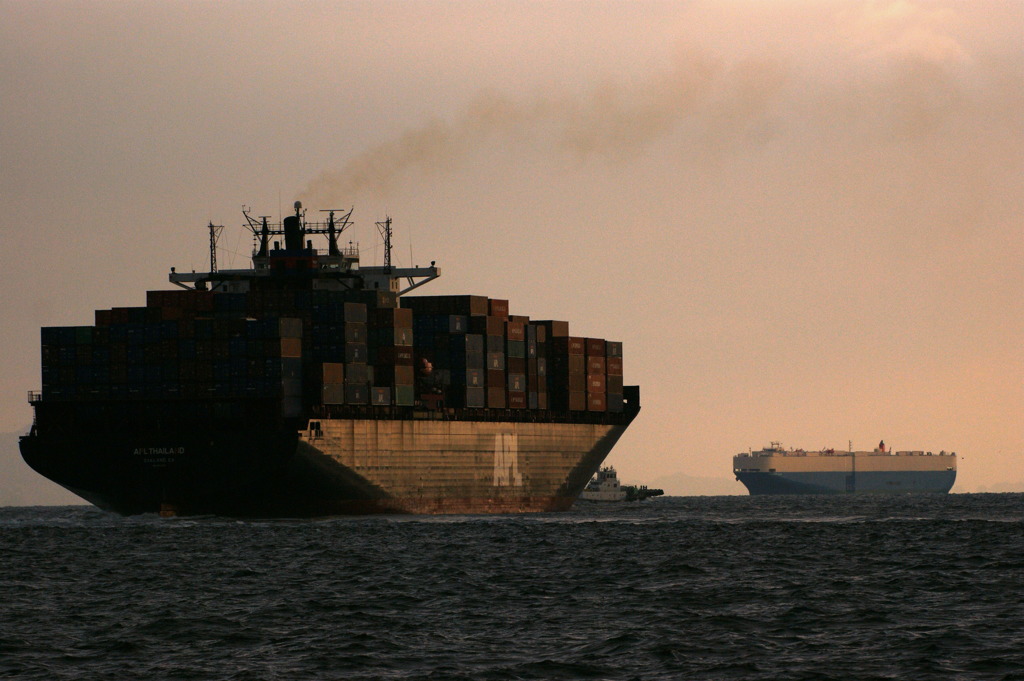 Containership of dusk