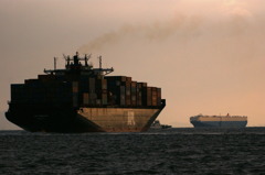 Containership of dusk