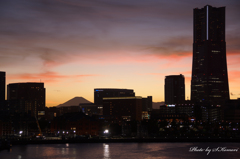 Fuji and Yokohama night view 　Take２