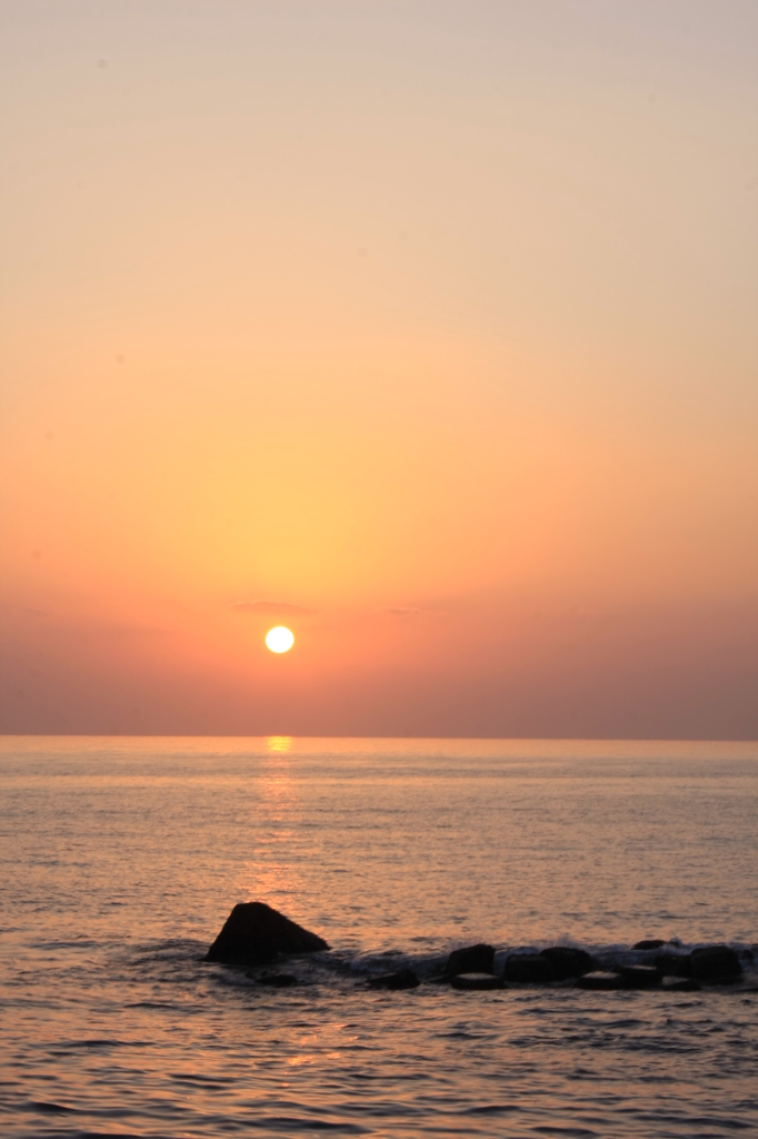 初日の出ではなく初夕日