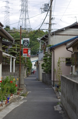 美容院のある路地