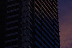 夕焼に染まる