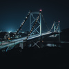 関門橋と光跡