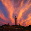 夕焼けの灯台