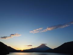 本栖湖 日の出