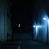 白く伸びるラインの先