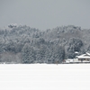 雪が止んだ。　田んぼ