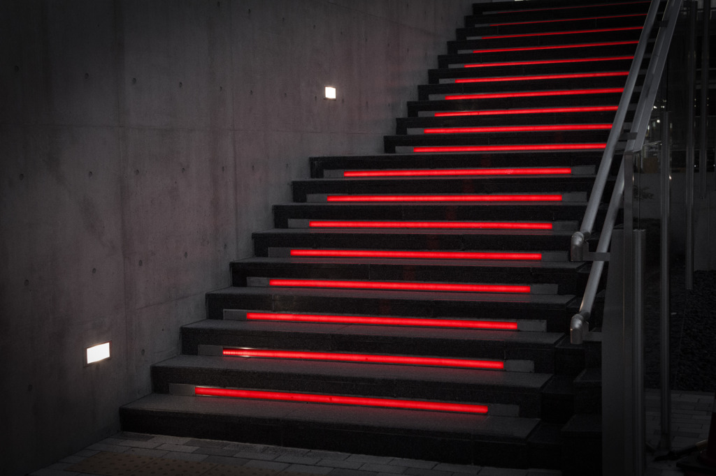 red stairs