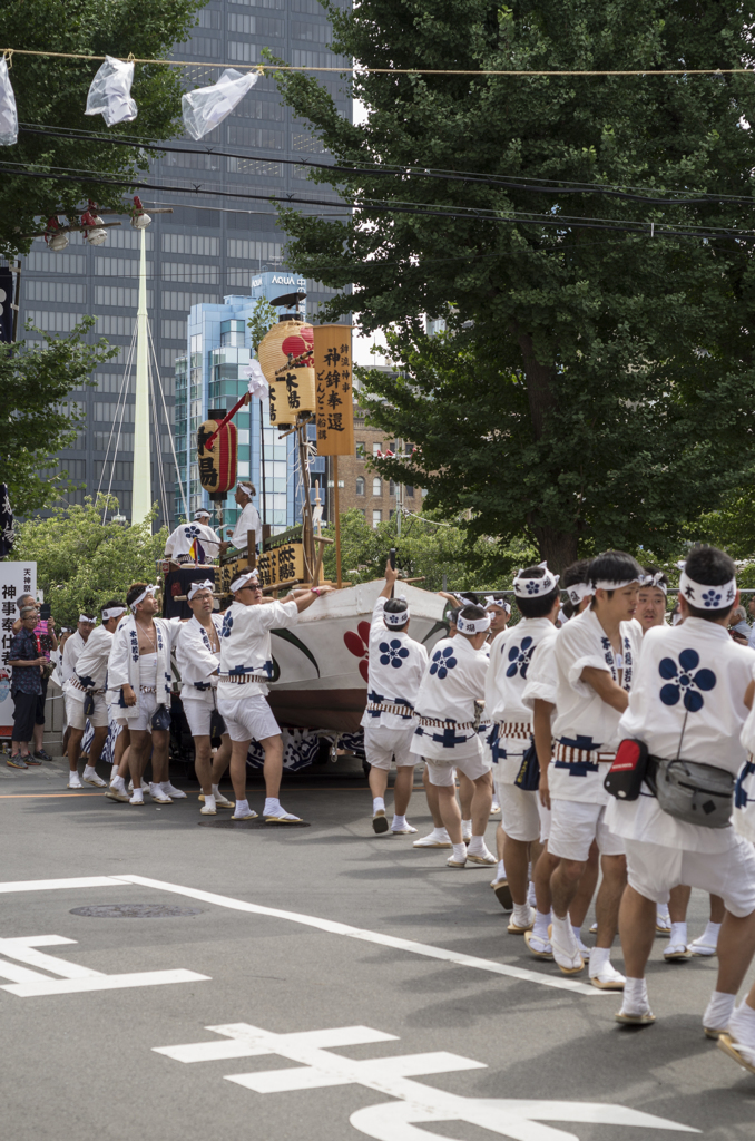 ドンドコ船表参道へ1　天神祭宵宮