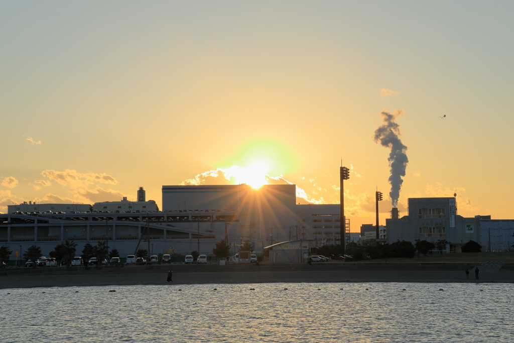 東扇島夕景