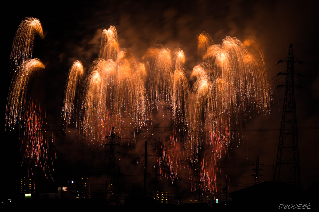 2014　豊橋祇園祭花火大会　「垂れ紅華」