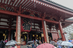 「雨の浅草寺」