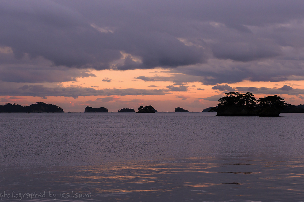 松島の夕日