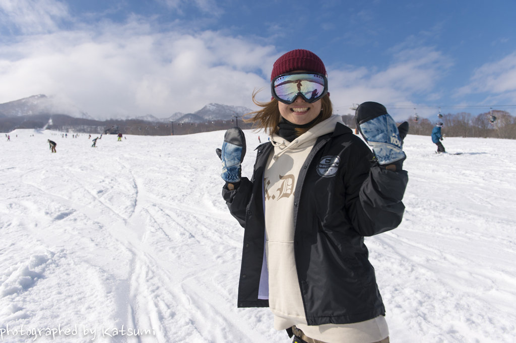 滑りながらポートレート