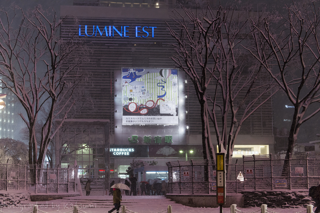 東京大雪in新宿駅