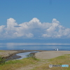 海辺にて