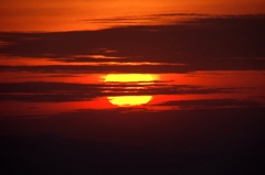 飛行場の夕日