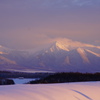 夕暮れの十勝連峰