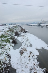 雪の大和川 1