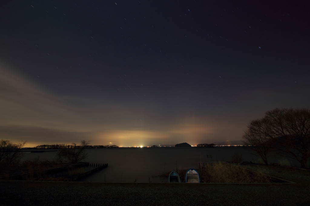 夜の琵琶湖