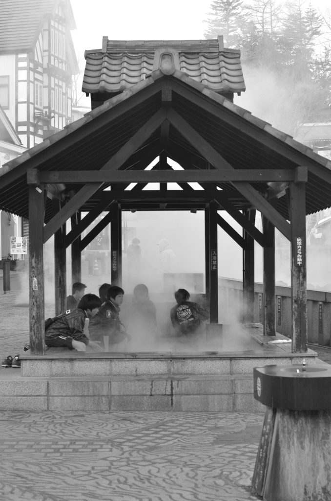 草津の足湯。