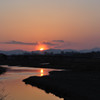浅川土手からの夕陽