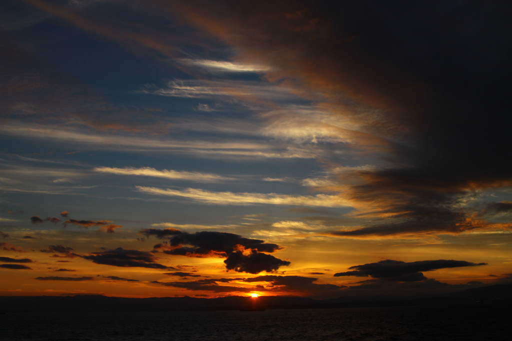 小名浜港の夕日