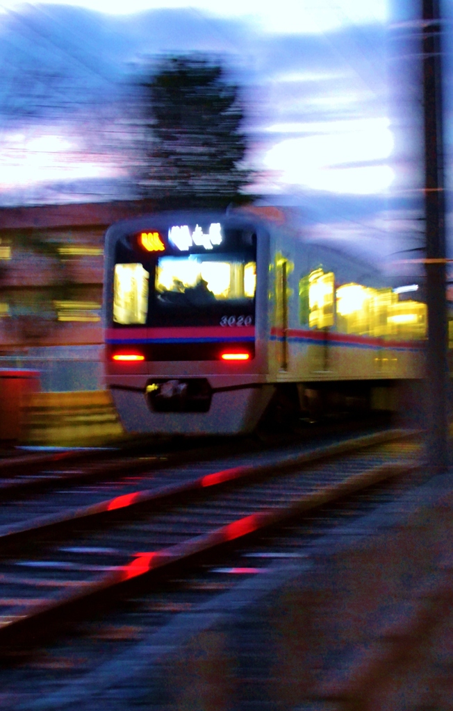 夕暮れに走る