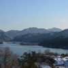 残雪の宮ヶ瀬湖