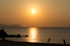 海辺の夕景