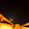 赤レンガ倉庫と満月と火星