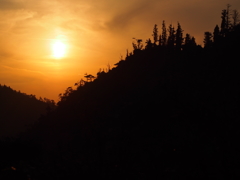弥山からの夕日