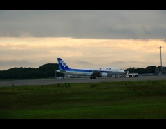 金網フェンス越し