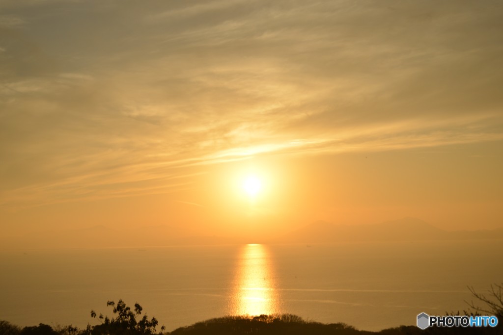 竜王山からの夕陽