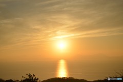 竜王山からの夕陽