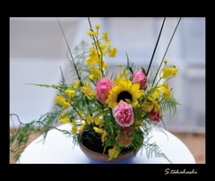 生け花　3歳の作品