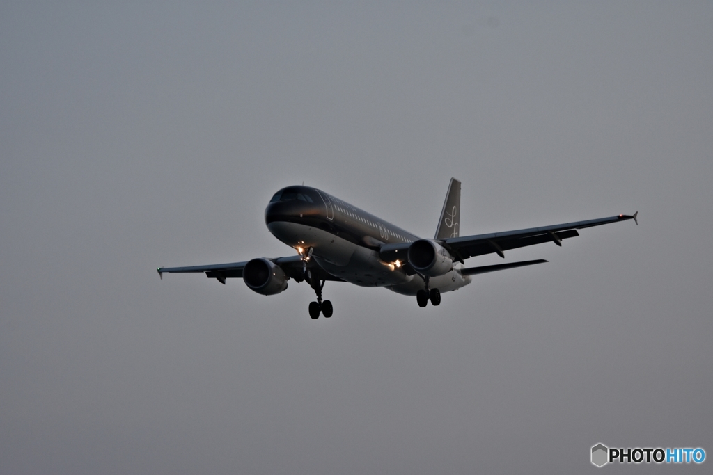 宇部空港着陸