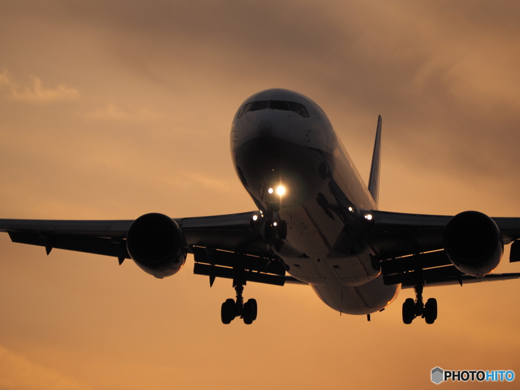 宇部空港着陸