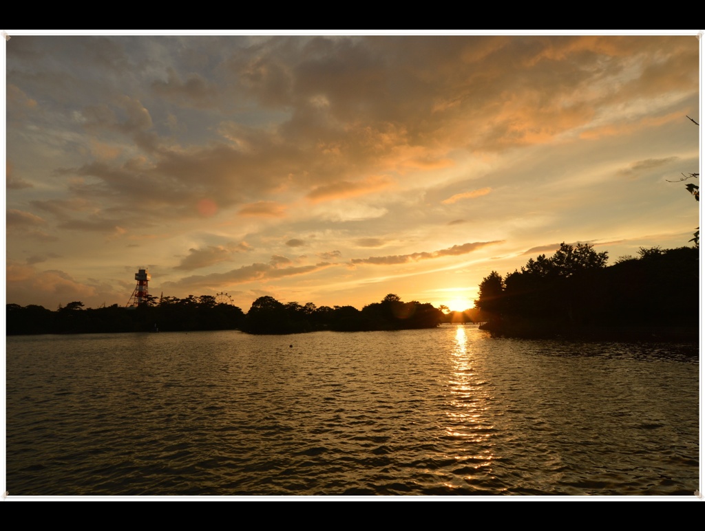 常盤公園の夕日