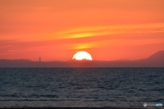 真玉海岸の夕陽を