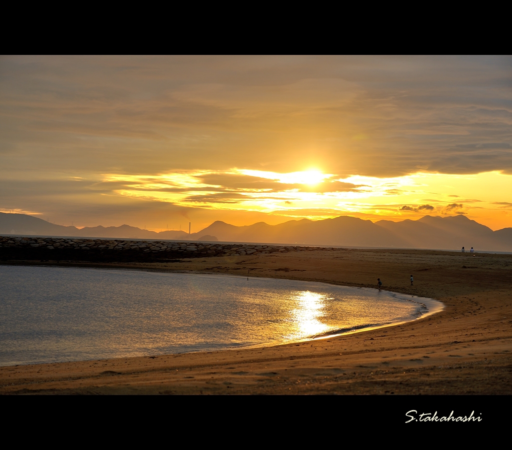 焼野海岸　夕日3