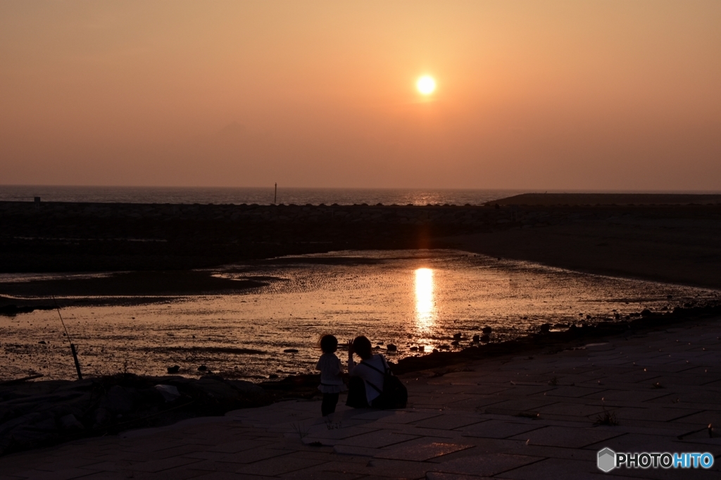 今日の焼野海岸の夕日