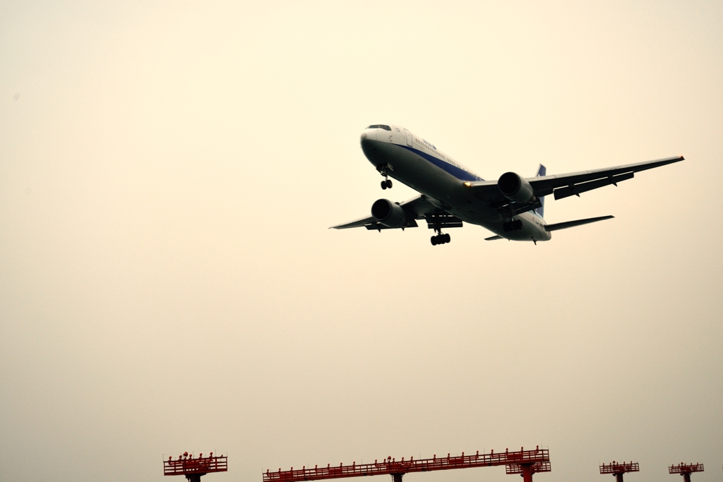 宇部空港着陸