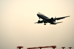 宇部空港着陸