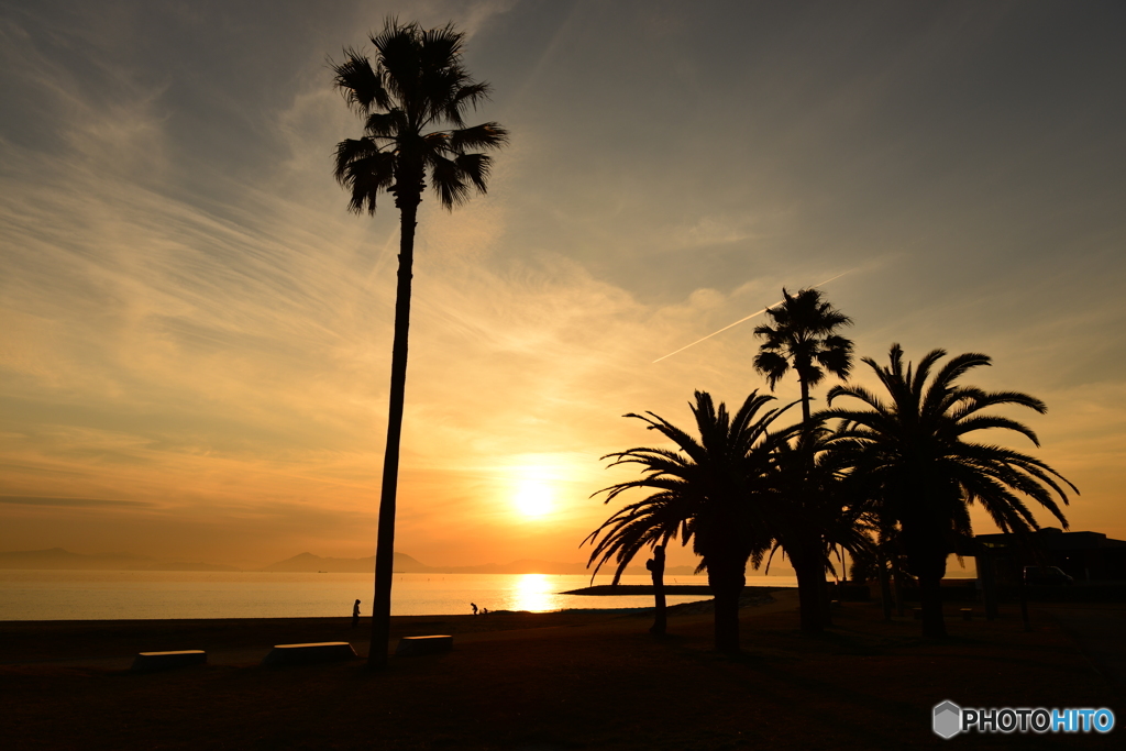 焼野海岸からの夕陽