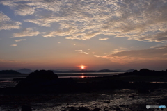 今朝の宇部の海からの朝陽