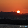 今日の焼野海岸からの夕日